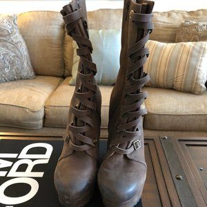 Kelsi Dagger brown Hettie wedge boot-brand new
